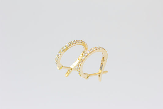 Arracadas con diamantes oro amarillo 18k