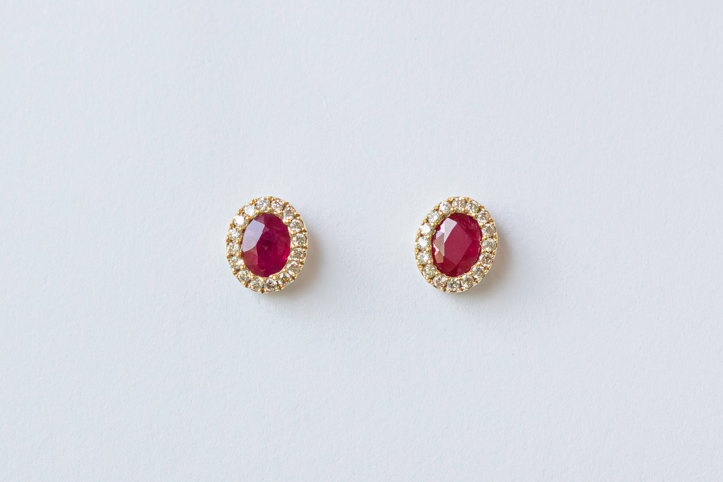 Aretes rubies y diamantes