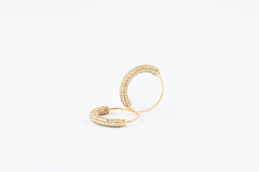 Arracadas con diamantes oro amarillo 14k